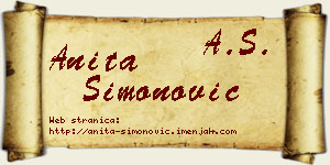 Anita Simonović vizit kartica